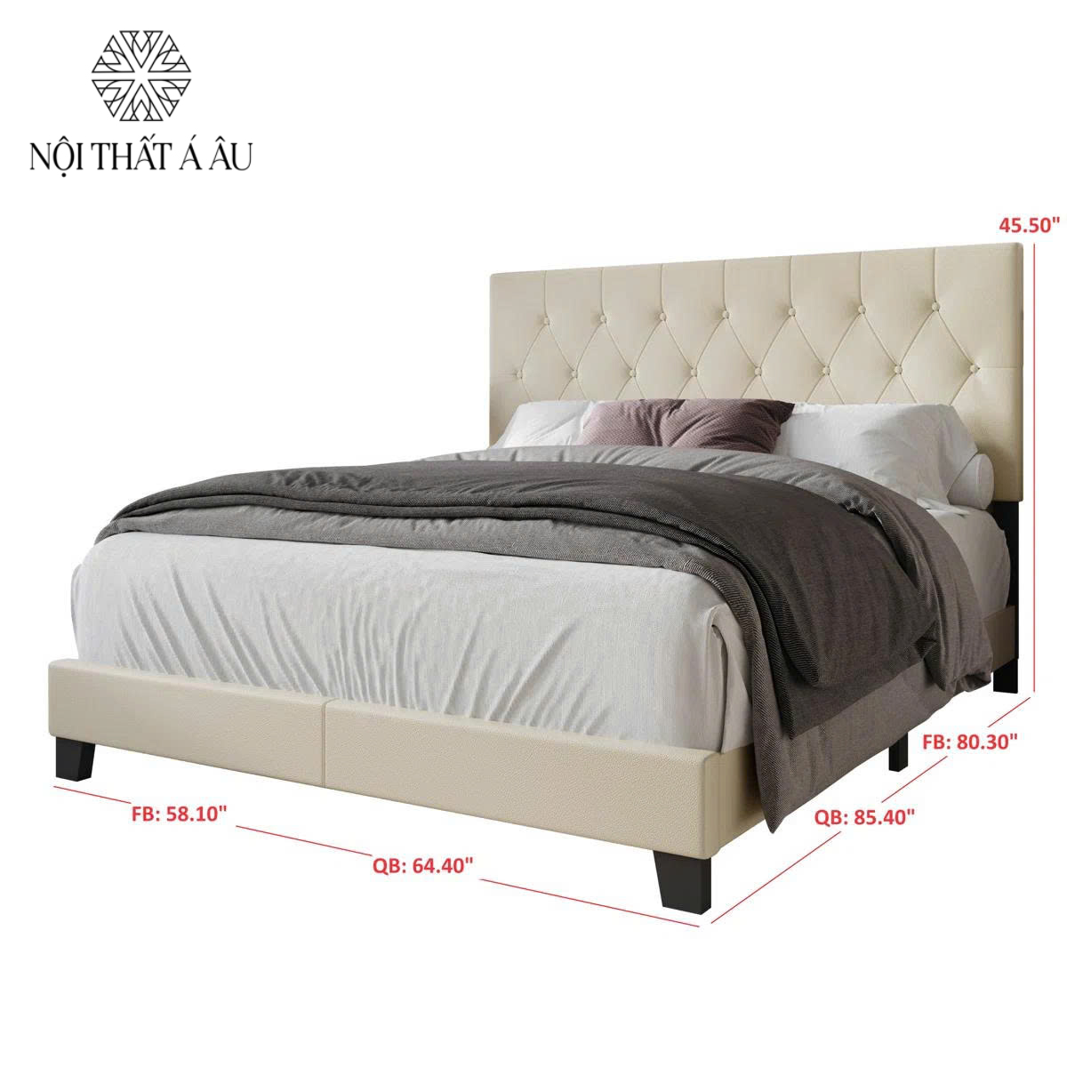 Kích Thước Giường Bọc Nệm Cổ Điển G107