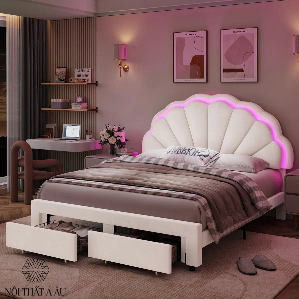 Giường Vỏ Sò Cho Bé Gái 
