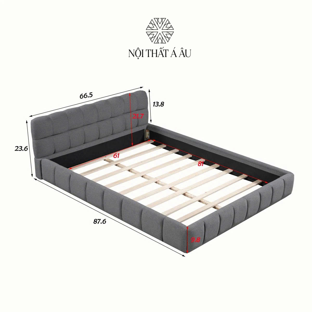 Kích Thước Giường Bọc Vải Hiện Đại G106