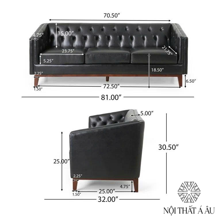 Kích Thước Màu Sofa Băng Da Bò 
