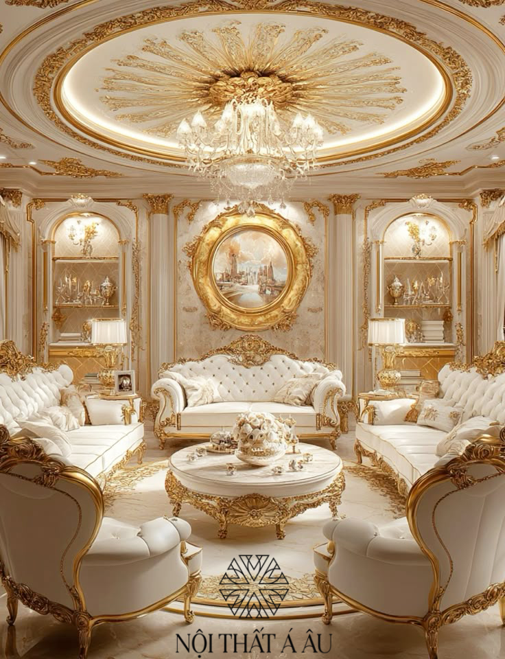 Sofa Dát Vàng Cổ Điển Sang Trọng