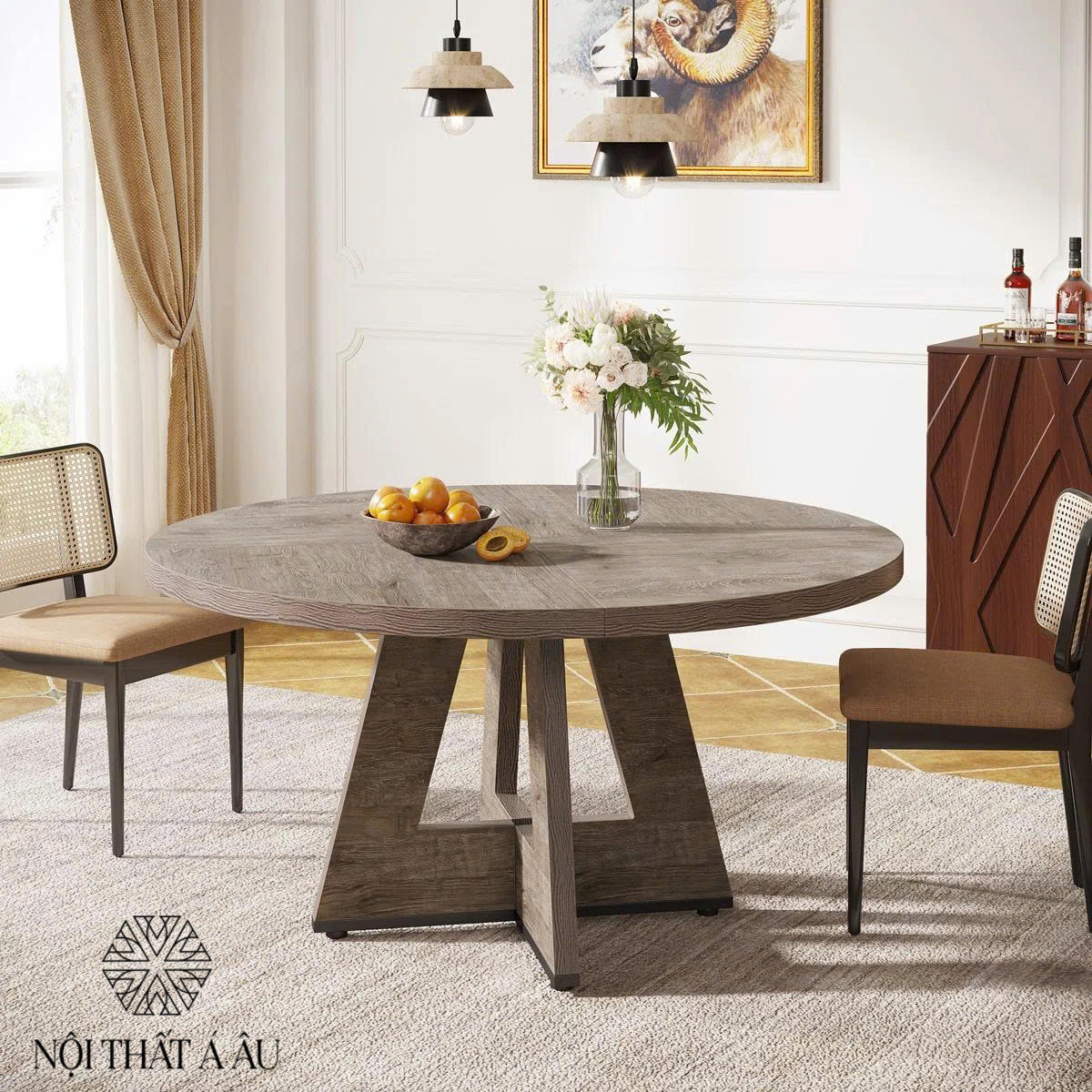 Bàn Ăn Giả Vân Gỗ Ấn Tượng Cao Cấp 