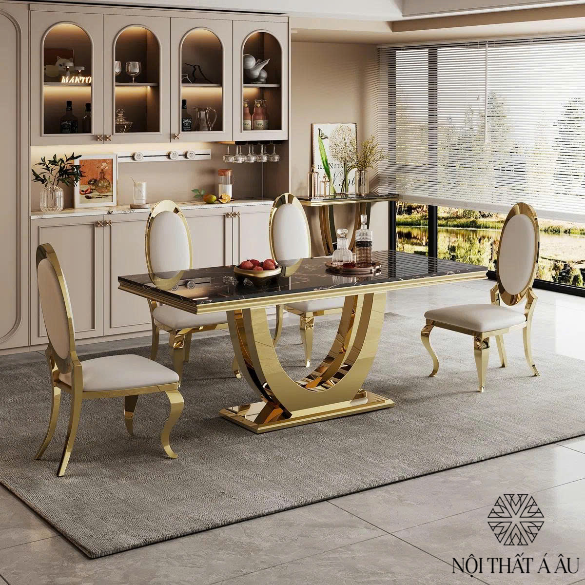 Bàn Ăn Kim Loại Nội Thất Á Âu