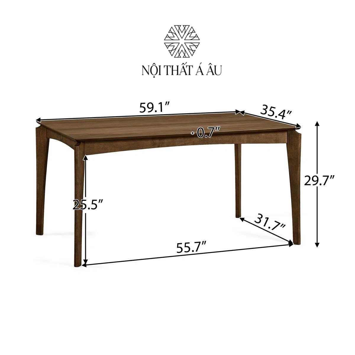 Kích Thước Bàn Ăn Chữ Nhật Escalante T115