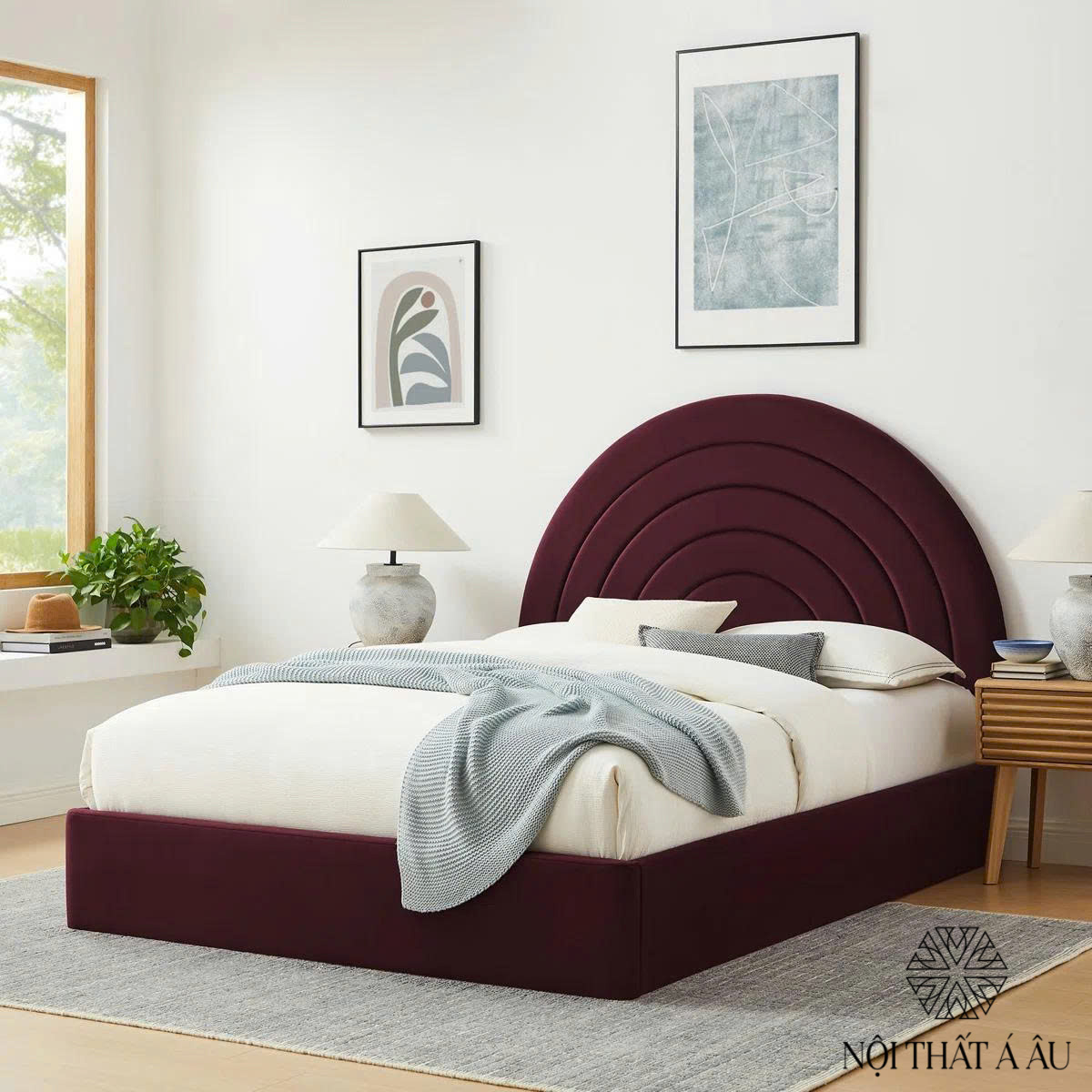 Mẫu Giường Nhung Chất Lượng Êm Ái