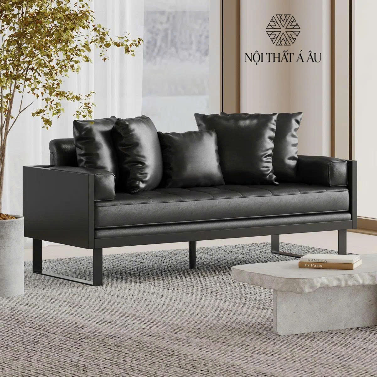 Sofa Nội Thất Á Âu Bọc Da Sang Trọng