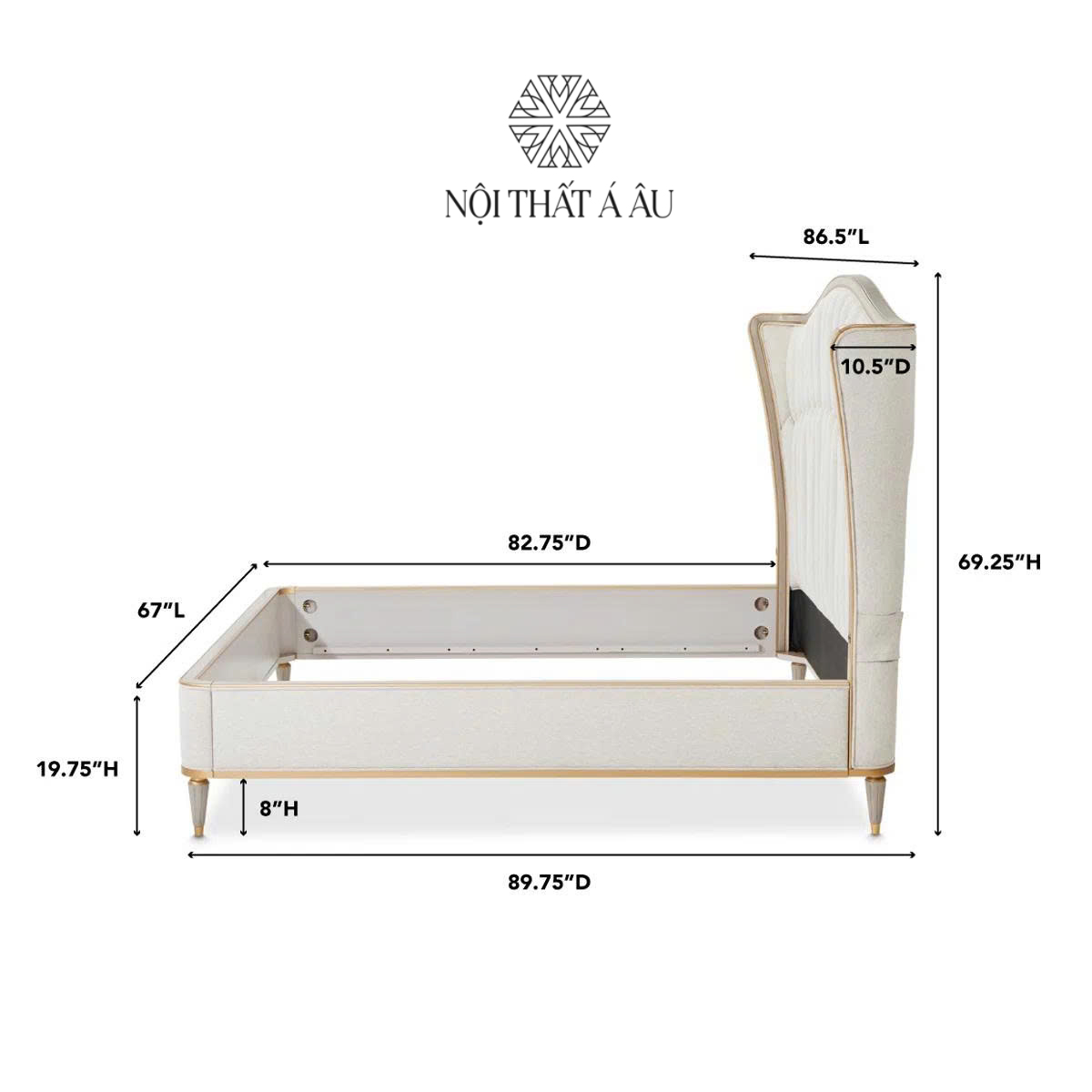 Kích Thước Giường Tân Cổ Điển Dáng Cong G116