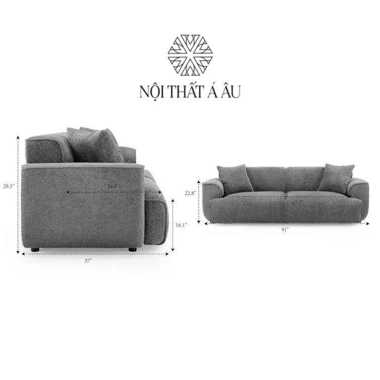 Kích Thước Sofa Bọc Vải Nội Thất Á Âu S324