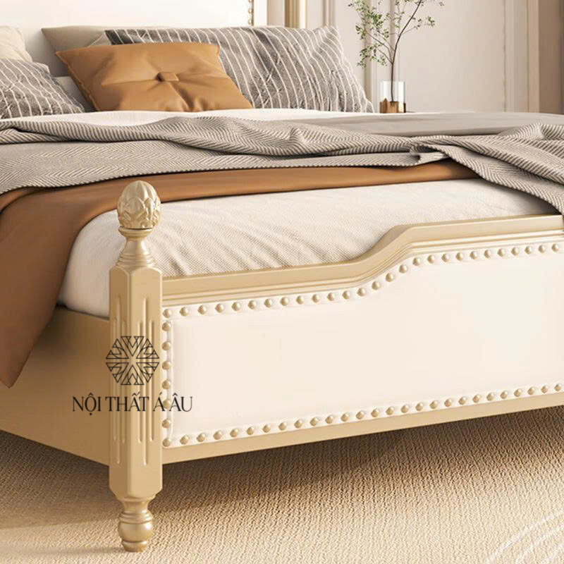 Giường Cổ Điển Sơn Nhũ Vàng