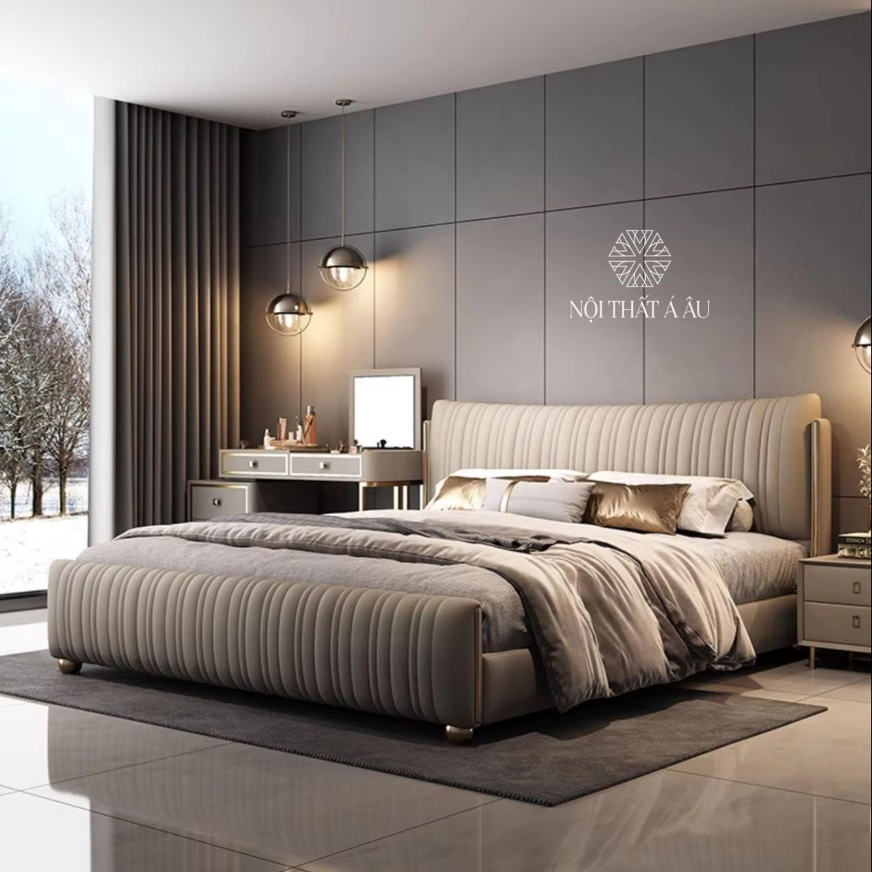 Giường Ngủ Hiện Đại Bọc Da