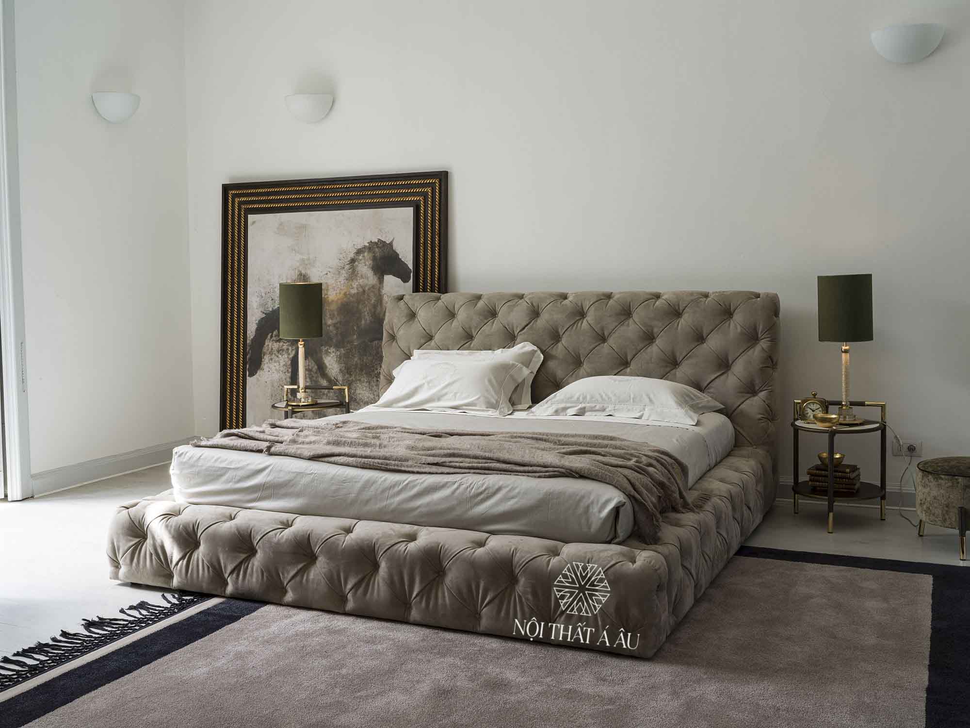 Giường Vải Nhung Giá Rẻ Sản Xuất Tại Xưởng Hồ Chí Minh