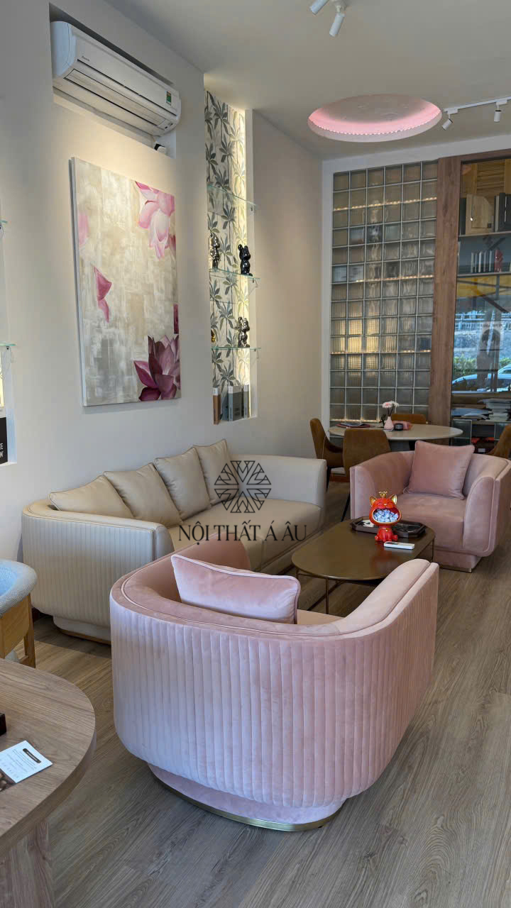 Hình Thật Giao Khách Mẫu Sofa Đơn Bọc Nhung S113
