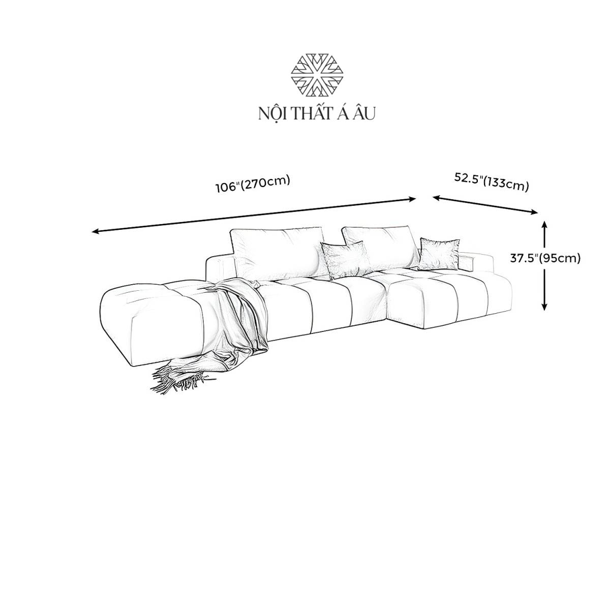 Sofa Góc L Tiện Nghi Bọc Da