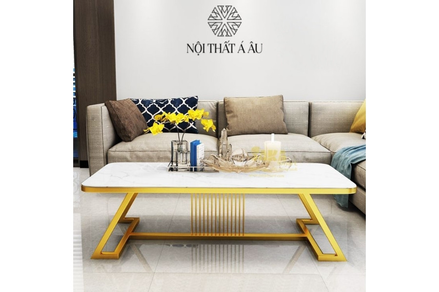 Bàn Trà Inox Mạ Vàng Đá Ceramic T106
