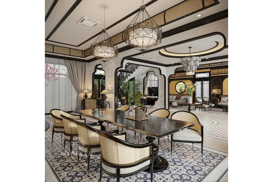 Bộ Bàn Ghế Ăn Phong Cách Indochine