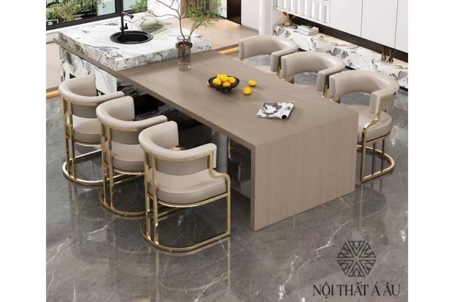Ghế Nail Ghế Ăn Khung Mạ Vàng T108