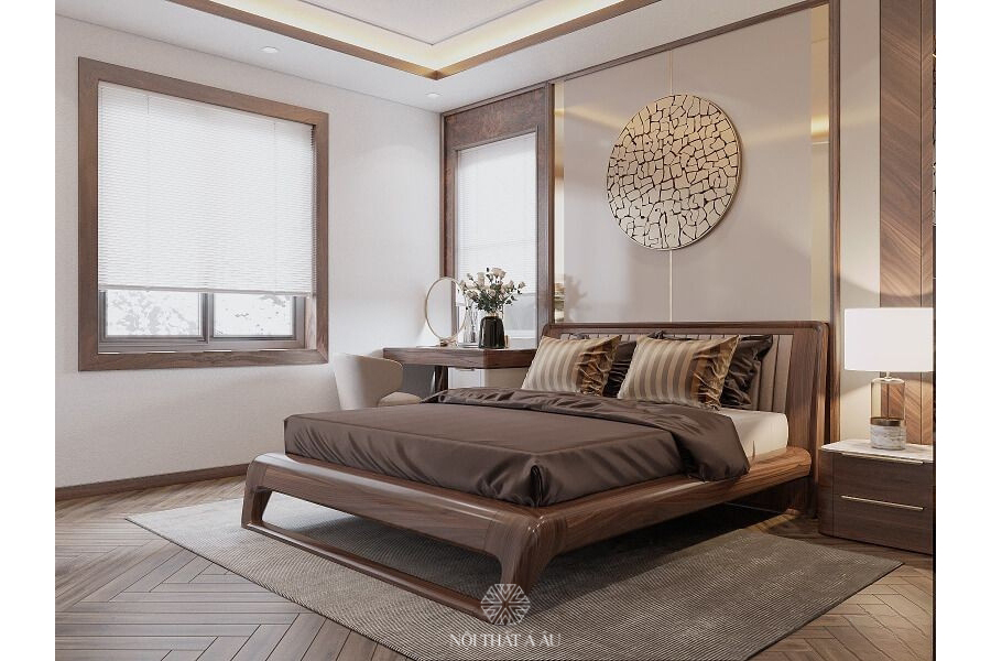 Giường Gỗ Đơn Giản Tinh Tế Sang Trọng
