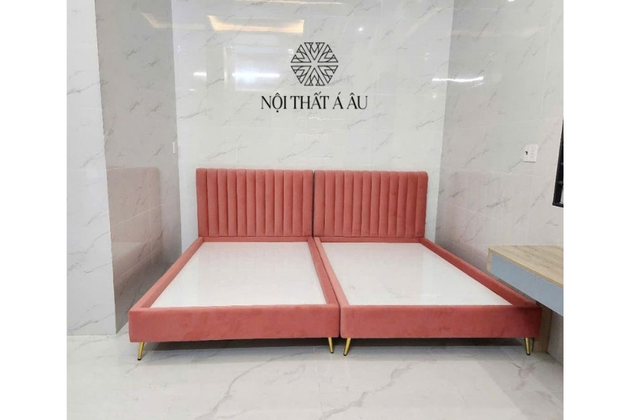Giường Ngủ Nhung Vải Nhập Khẩu Hàn Quốc