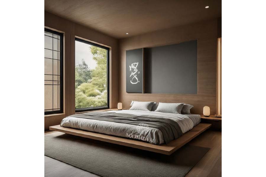 Giường Ngủ Thấp Kiểu Nhật Khung Gỗ