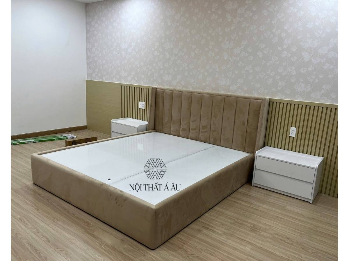 Kiểu Giường Đơn Giản Bọc Nhung Nhập Khẩu 