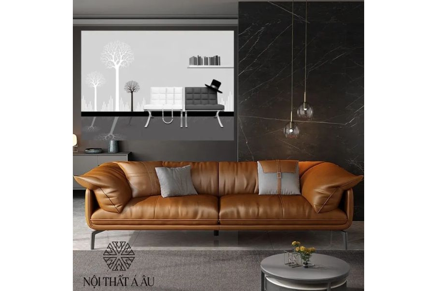 Sofa Băng Bọc Da Bò Thật Italia