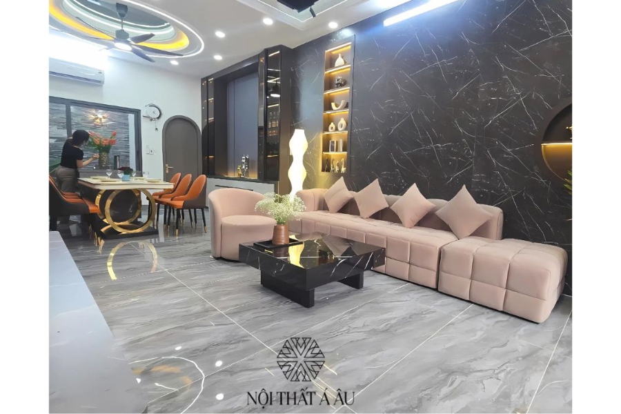 Sofa Băng Bọc Nhung Kiểu Dáng Hiện Đại
