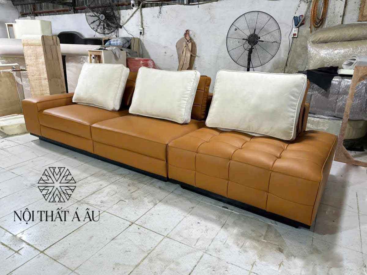 Sofa Băng Minotti Bọc Da Sang Trọng