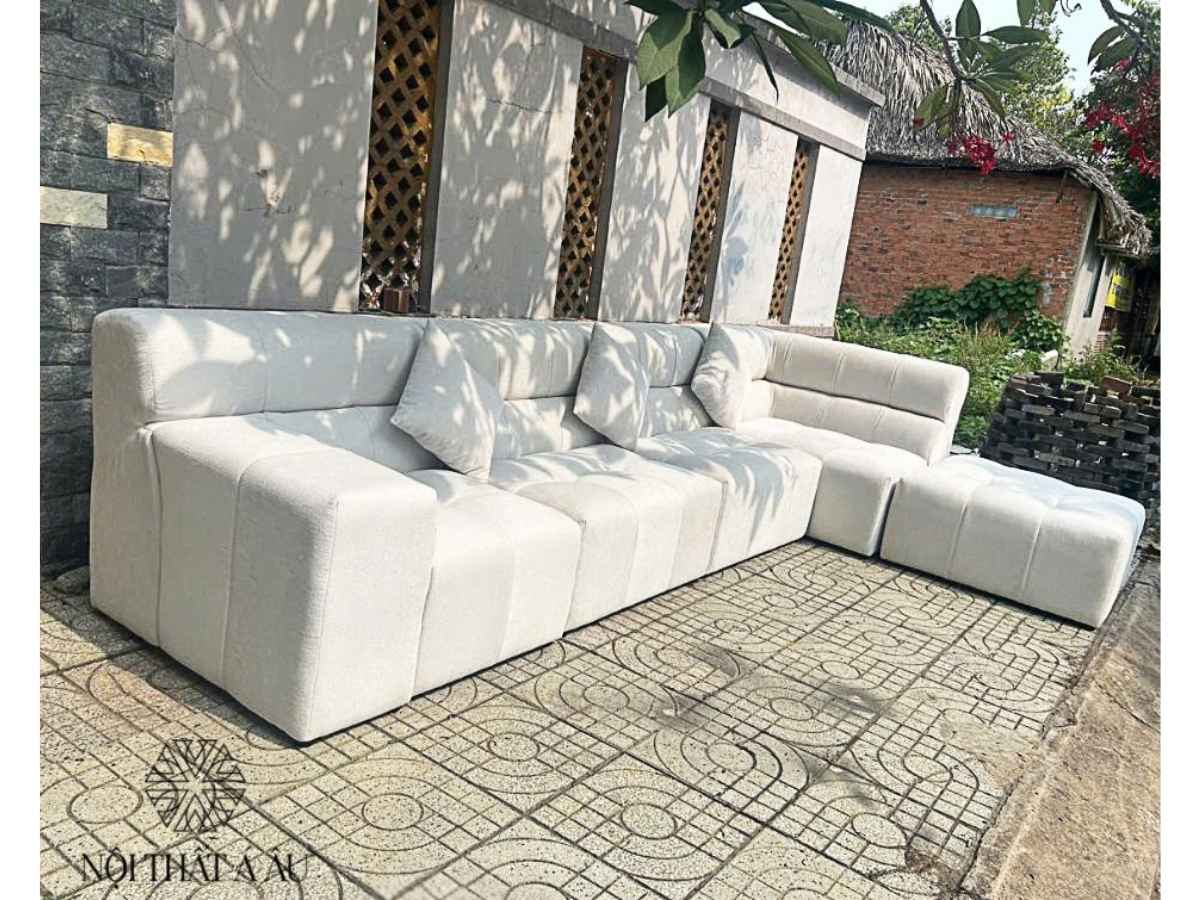 Sofa Chữ L Cỡ Lớn Bọc Vải Nhập Khẩu