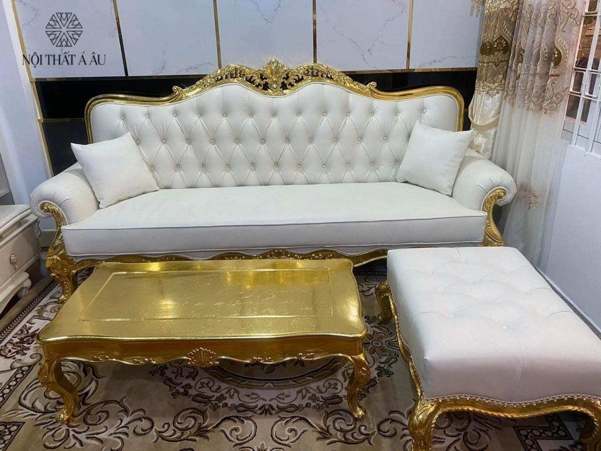 Sofa Cổ Điển Chất Lượng Cao Bọc Da Cao Cấp