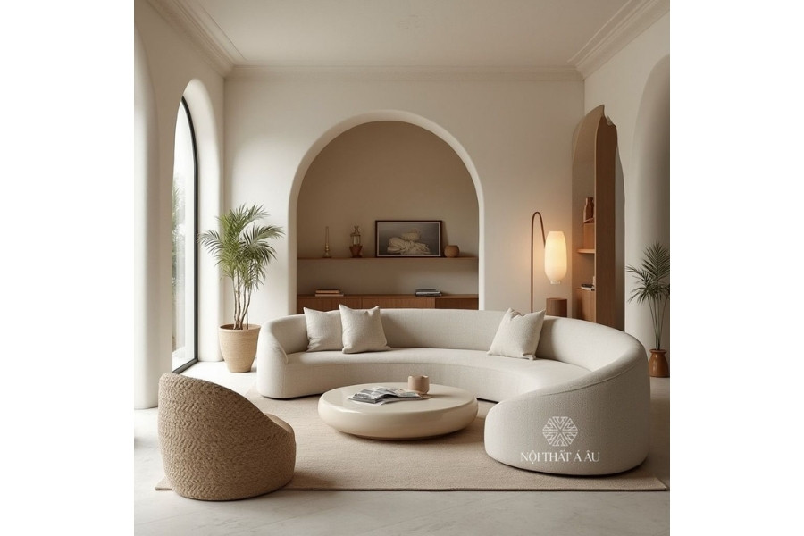 Sofa Cong Bán Nguyệt Giá Tại Xưởng Nội Thất