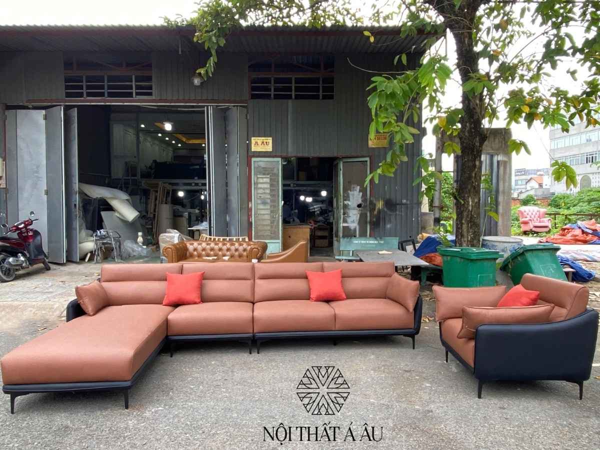 Sofa Góc Chữ L Bọc Da Sang Trọng