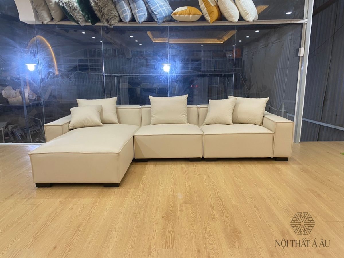 Sofa Góc Đơn Giản Phòng Khách Tối Giản