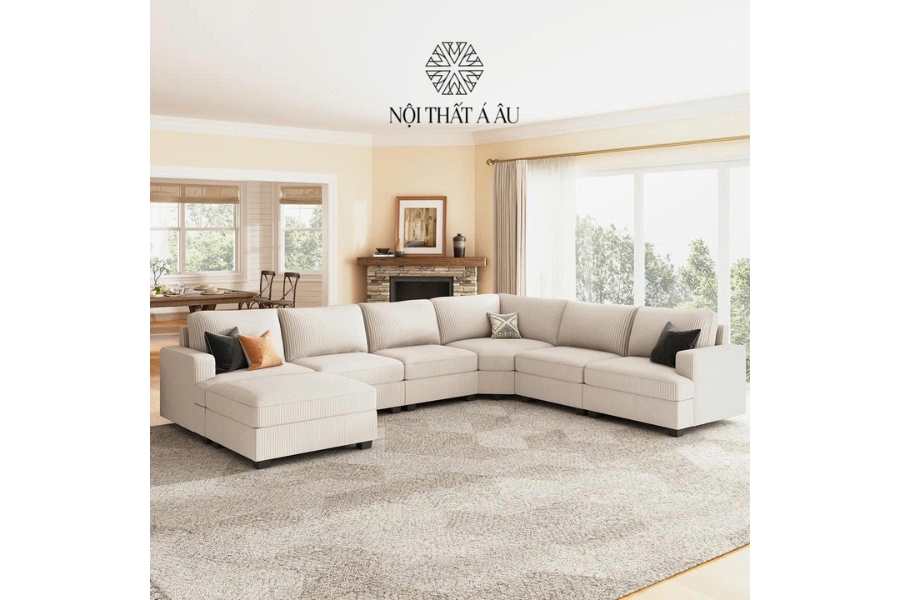 Sofa Góc Nhung Linh Hoạt
