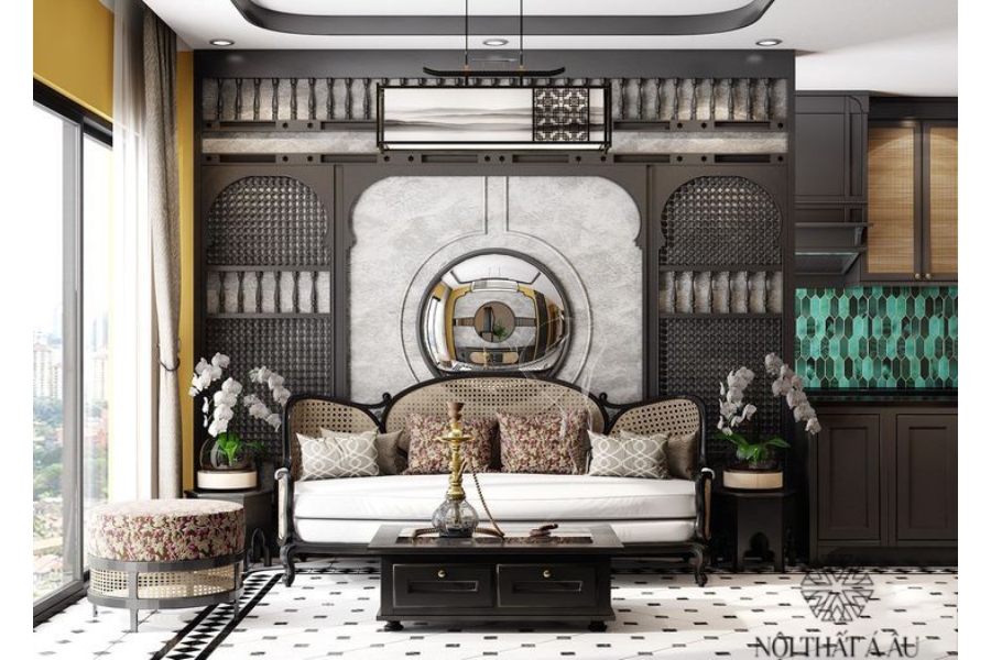 Sofa Indochine Đan Mây Sang Trọng