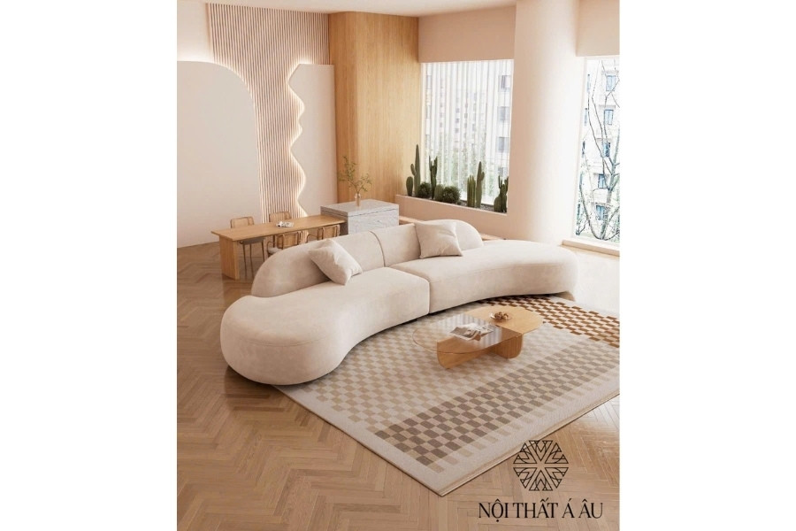 Sofa Vải Nhung Cao Cấp Nội Thất Á Âu