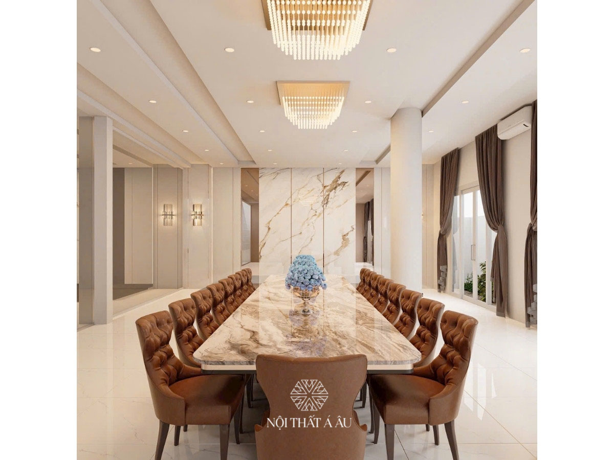 Bàn Ăn Mặt Đá Dài Cao Cấp