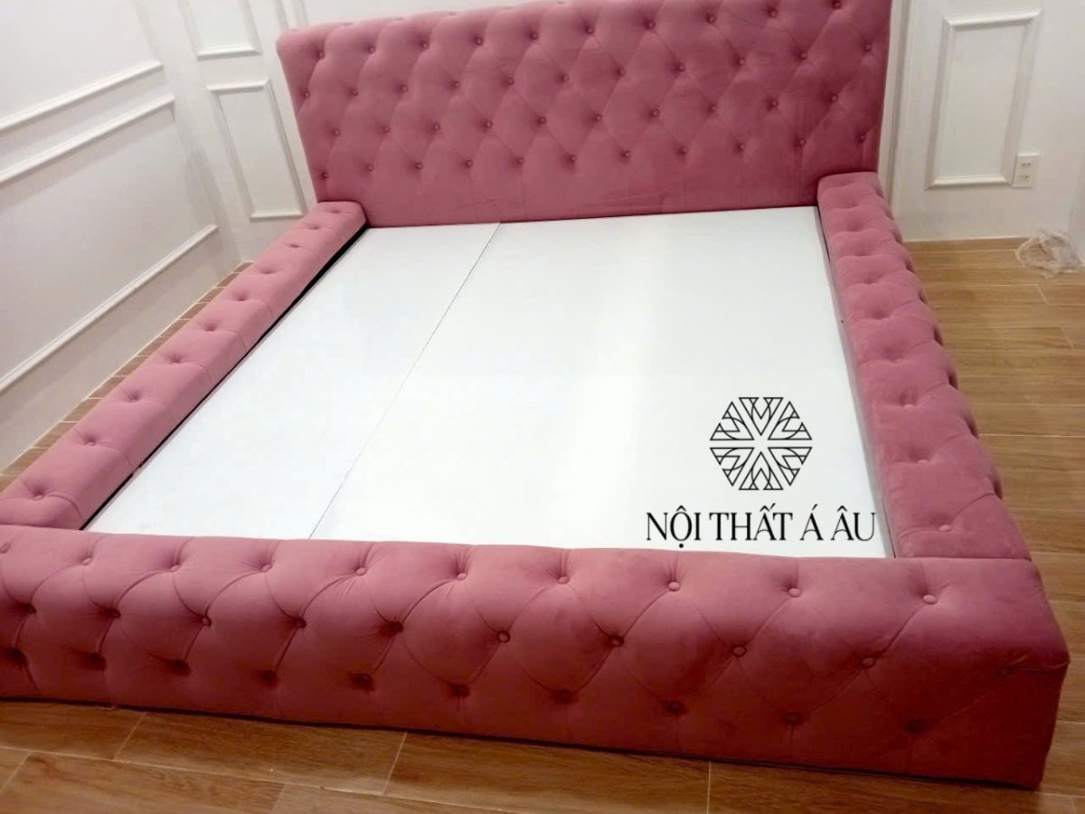 Giường Ngủ Bọc Vải Nỉ Hiện Đại 