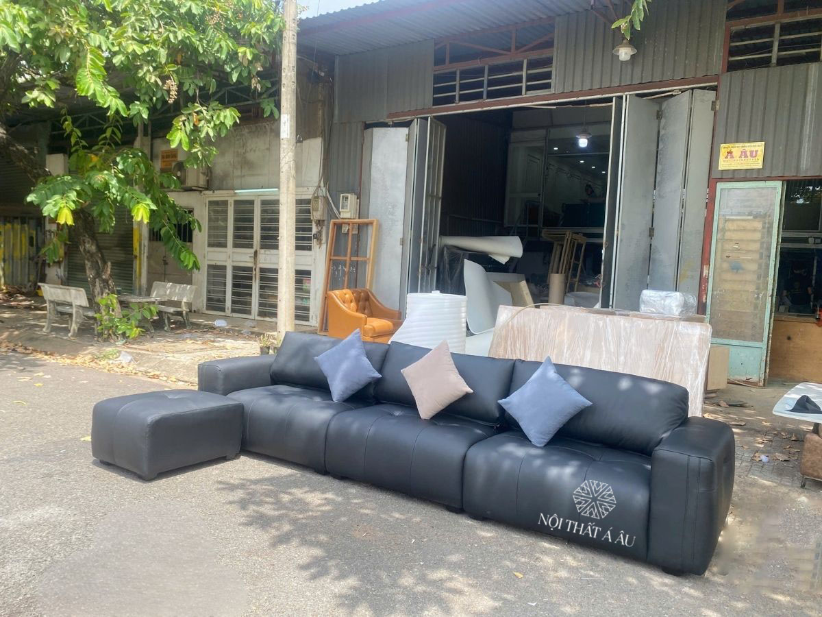 Sofa Góc Da Bò Ý Hàng Nhập Khẩu