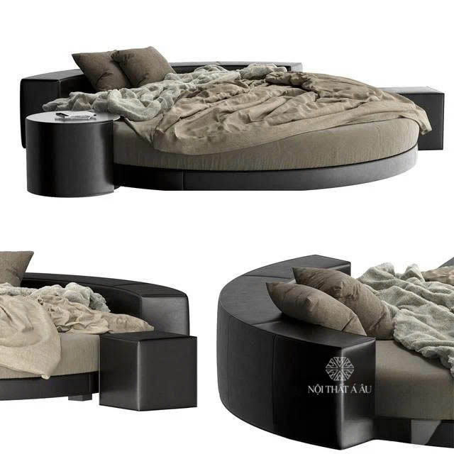 Giường Ngủ Hình TRòn Bọc Da