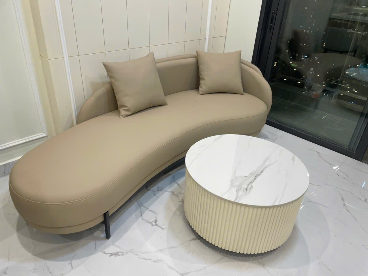 Sofa Cong Dễ Thương Bọc Da 