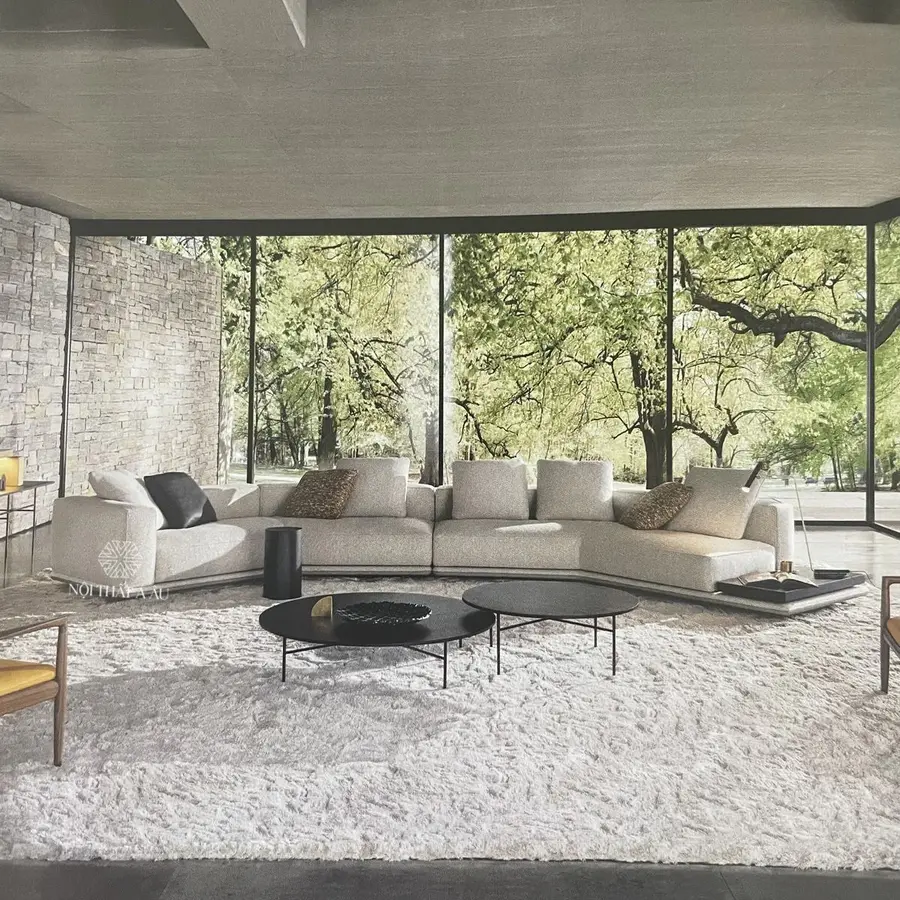 Sofa Băng Cong Gía Rẻ Bọc Vải