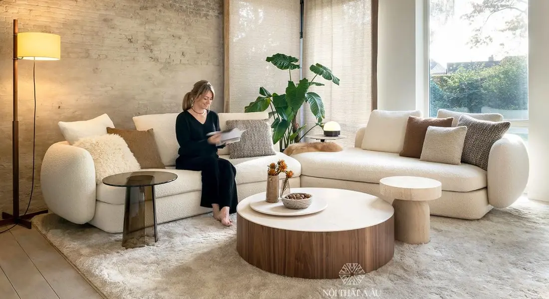 Sofa Đẹp Bọc Vải Lông Cừu