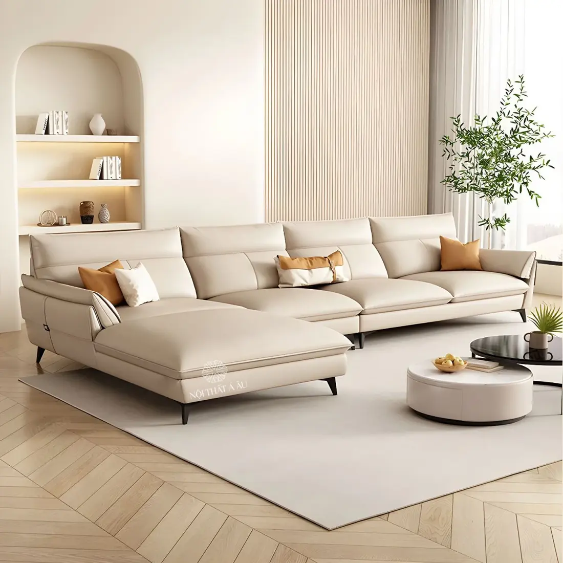 Sofa Góc Chữ L Bọc Da