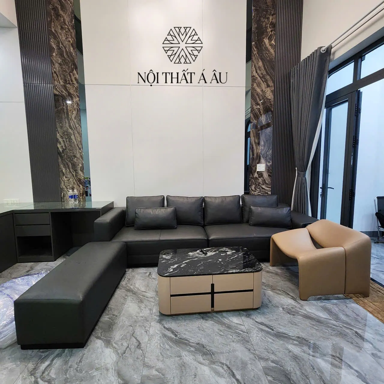 Bộ Sofa Phòng Khách Bọc Da Nhập Khẩu