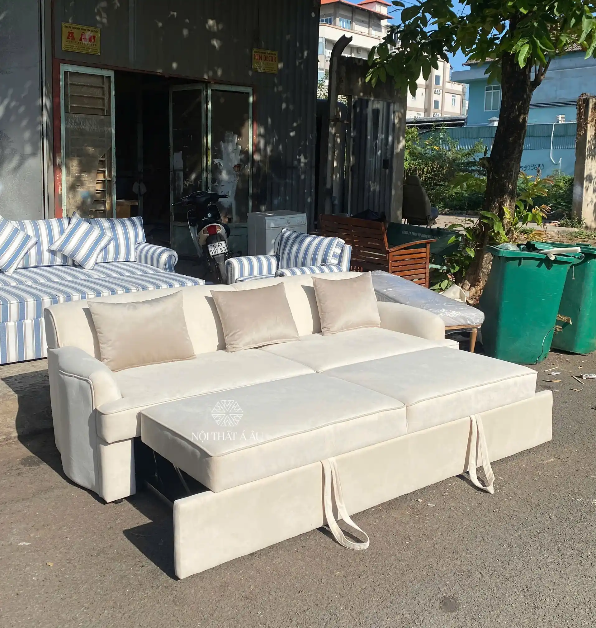 Sofa Giường Bọc Nhung Gia Tốt